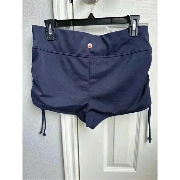 Livi By Lane Bryant Pull On Swim Size 14 Short Blue Side Strings Lined - Picture 4 of 5